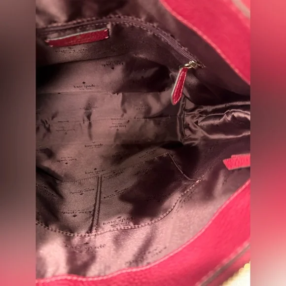 Kate Spade pebbled leather burgundy tote bag - Picture 8 of 15